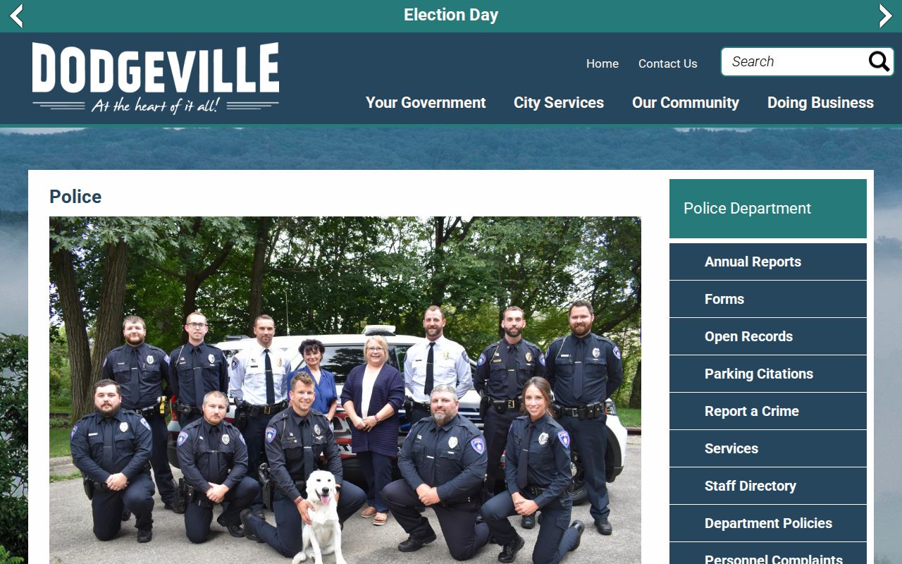 Dodgeville Police Department contact for Dodgeville criminal records