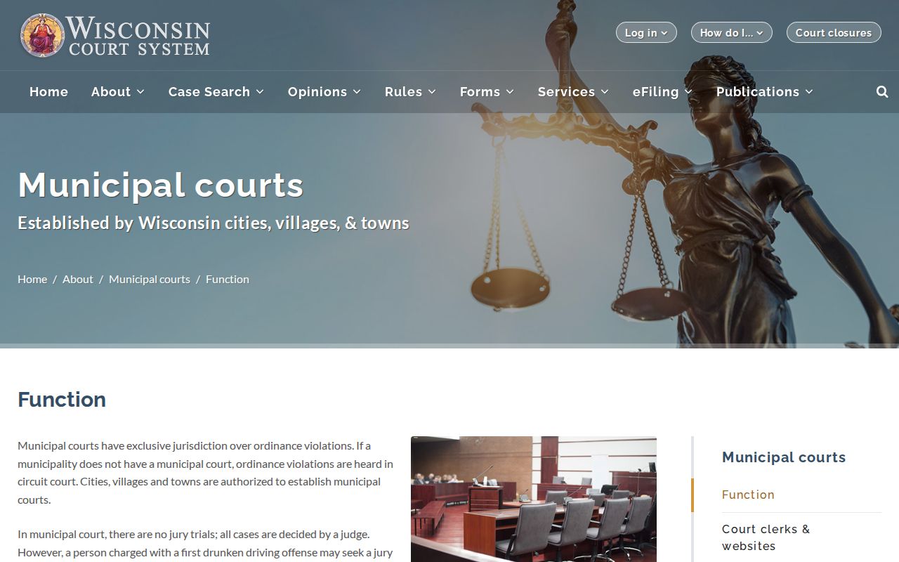 Wisconsin municipal court information for Dodgeville criminal records