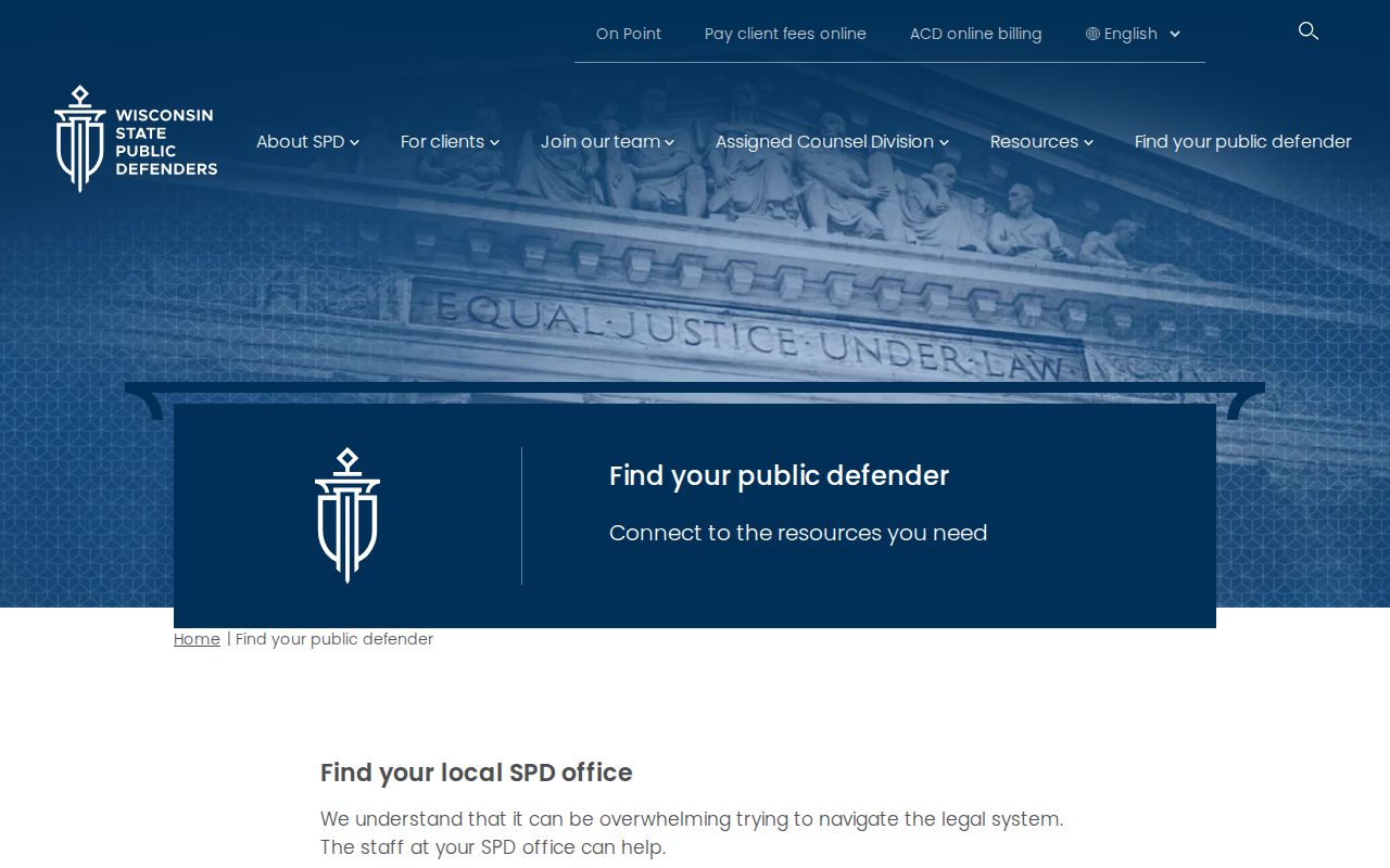 Public defender locator for Iowa County criminal court cases