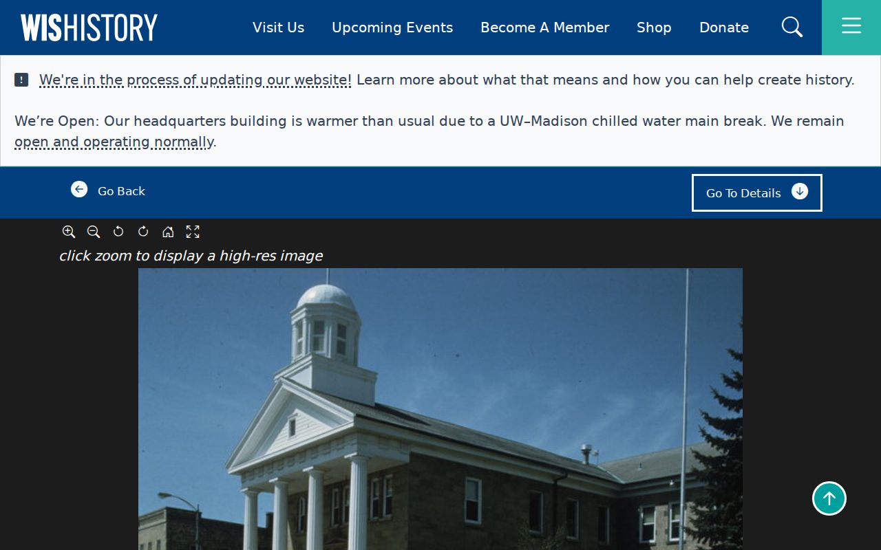 Historic Iowa County courthouse holding criminal court records