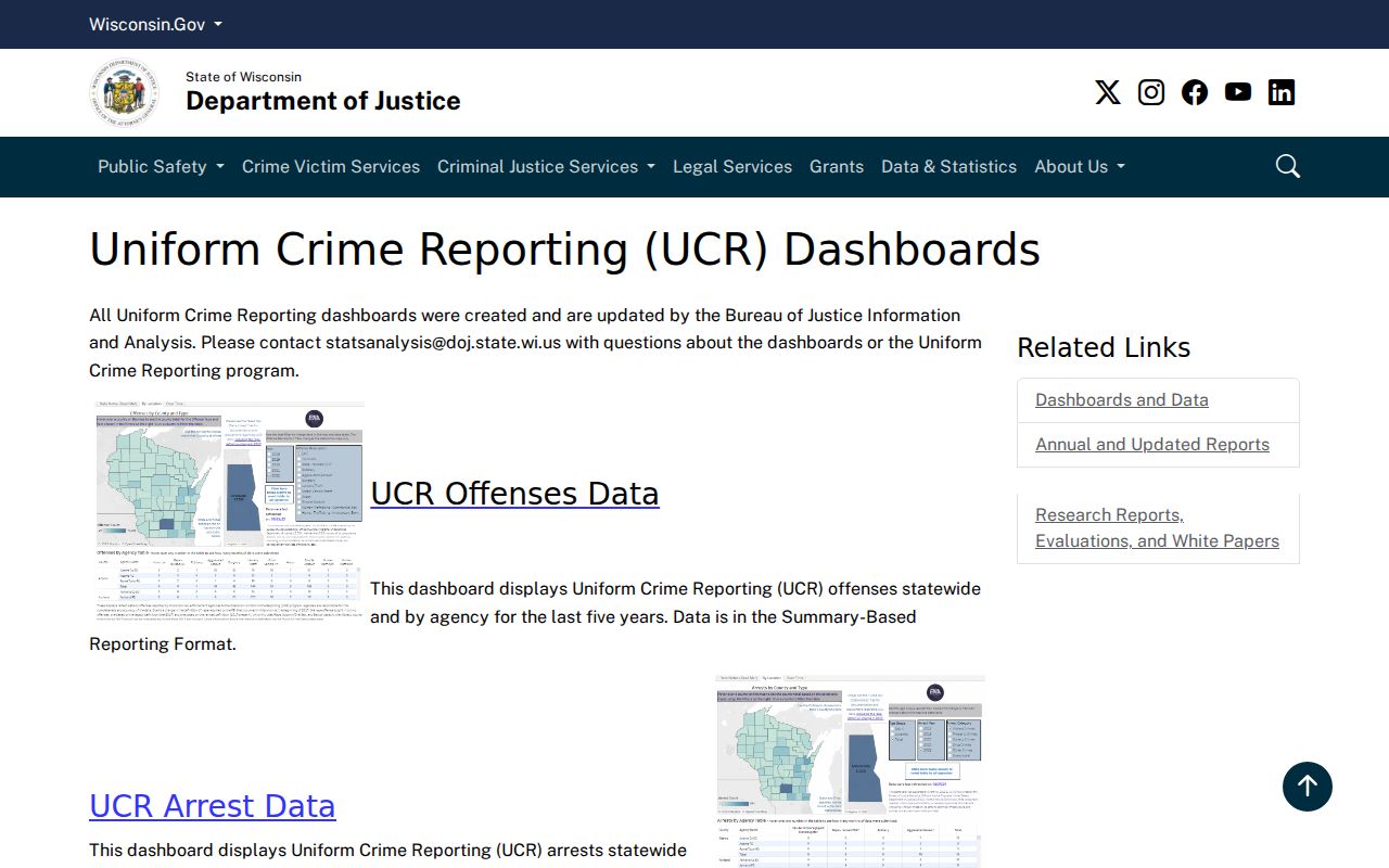 Wisconsin crime dashboard for Iowa County criminal history context