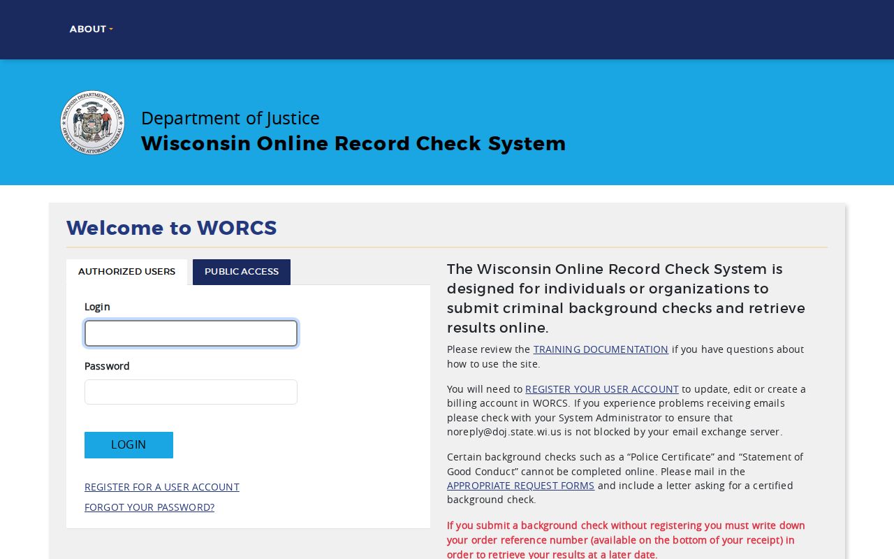 Iowa County criminal history search through Wisconsin WORCS