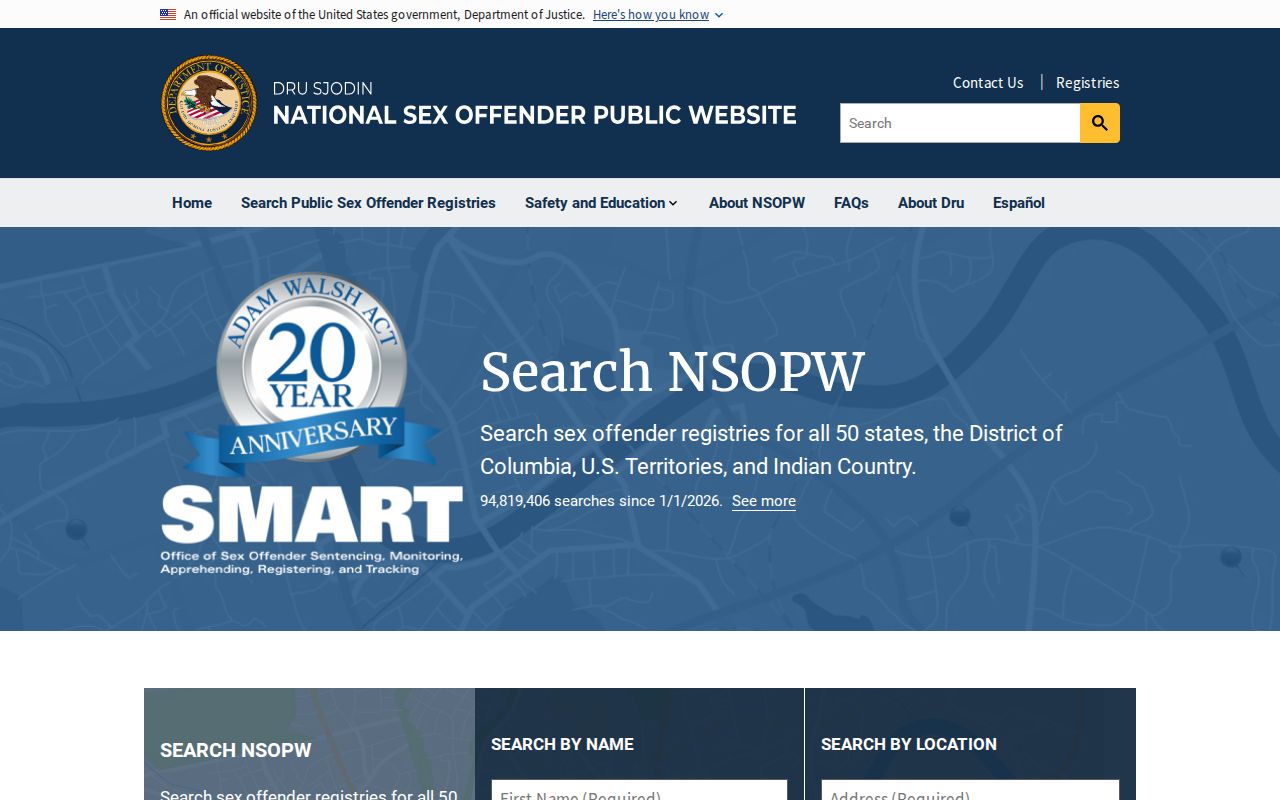 Iowa County sex offender search through the national NSOPW system